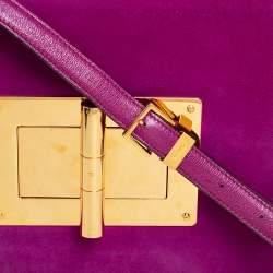 Pre Owned Tom Ford Purple Suede and Leather Large Natalia Shoulder Bag