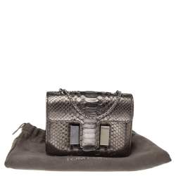 Pre Owned حقيبة كتف توم فورد سيينا جلد ثعبان ميتالك