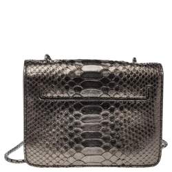 Pre Owned حقيبة كتف توم فورد سيينا جلد ثعبان ميتالك