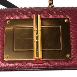 Tom Ford Metallic Burgundy Python Natalia Convertible Clutch