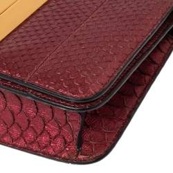 Tom Ford Metallic Burgundy Python Natalia Convertible Clutch