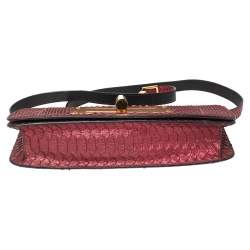 Tom Ford Metallic Burgundy Python Natalia Convertible Clutch