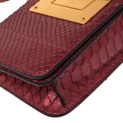 Tom Ford Metallic Burgundy Python Natalia Convertible Clutch