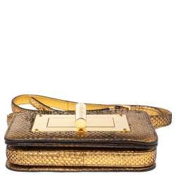 مملوكة مسبقًا Tom Ford Military Gold Python Small Natalia Crossbody Bag