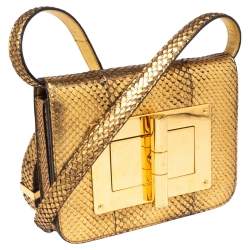 مملوكة مسبقًا Tom Ford Military Gold Python Small Natalia Crossbody Bag