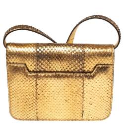 مملوكة مسبقًا Tom Ford Military Gold Python Small Natalia Crossbody Bag