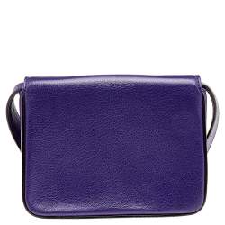 Pre Owned Tom Ford Purple Leather Mini Natalia Crossbody Bag