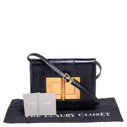 Tom Ford Black Python Large Natalia Shoulder Bag