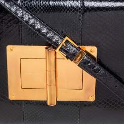 Tom Ford Black Python Large Natalia Shoulder Bag
