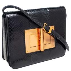 Tom Ford Black Python Large Natalia Shoulder Bag