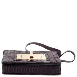Pre Owned Tom Ford Burgundy Snakeskin Large Natalia Shoulder Bag