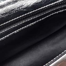 Pre Owned Tom Ford Metallic Silver Crackled Leather Natalia Shoulder Bag