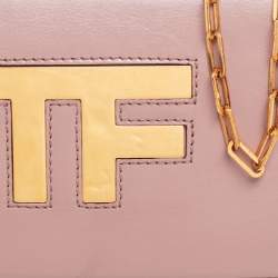 Pre Owned Tom Ford Dusky Pink Leather TF Flap Chain Shoulder Bag