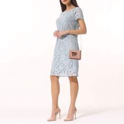 Pre Owned Tom Ford Dusky Pink Leather TF Flap Chain Shoulder Bag