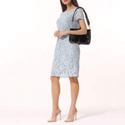 Pre Owned Tom Ford Black Pony Hair and Leather Flap Zipper Strap Shoulder Bag