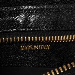 Pre Owned Tom Ford Black Pony Hair and Leather Flap Zipper Strap Shoulder Bag