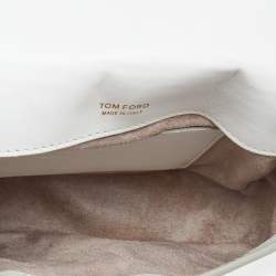 Pre Owned Tom Ford White Leather Small Natalia Chain Shoulder Bag