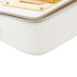 Pre Owned Tom Ford White Leather Small Natalia Chain Shoulder Bag