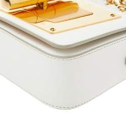 Pre Owned Tom Ford White Leather Small Natalia Chain Shoulder Bag