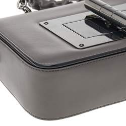 Pre Owned Tom Ford Grey Leather Small Chain Natalia Shoulder Bag