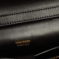 مملوكة مسبقًا  Tom Ford Black Leather Flap Crossbody Bag