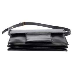 مملوكة مسبقًا  Tom Ford Black Leather Flap Crossbody Bag