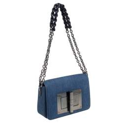 Pre Owned Tom Ford Blue Denim Medium Natalia Shoulder Bag