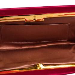 Pre Owned Tom Ford Pink Satin Snakehead Clutch