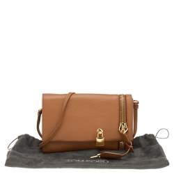 Pre Owned Tom Ford Brown Leather Alix Zip and Padlock Crossbody Bag