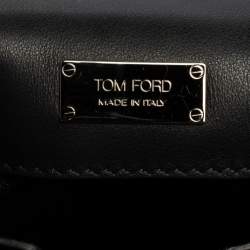 Pre Owned Tom Ford Metallic Olive Green Python Mini Natalia Crossbody Bag