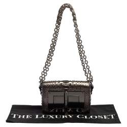 Pre Owned Tom Ford Metallic Olive Green Python Mini Natalia Crossbody Bag