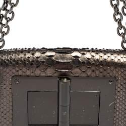 Pre Owned Tom Ford Metallic Olive Green Python Mini Natalia Crossbody Bag