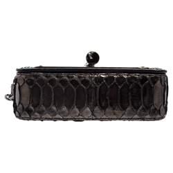 Pre Owned Tom Ford Metallic Olive Green Python Mini Natalia Crossbody Bag