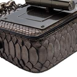 Pre Owned Tom Ford Metallic Olive Green Python Mini Natalia Crossbody Bag