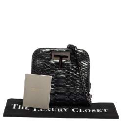 Pre Owned Tom Ford Metallic Python Small T Lock Shoulder Bag
