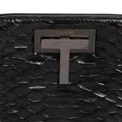 Pre Owned Tom Ford Metallic Python Small T Lock Shoulder Bag