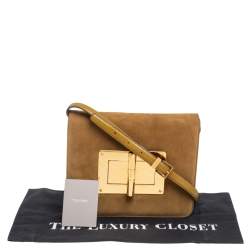 Pre Owned Tom Ford Green Suede and Leather Medium Natalia Shoulder Bag