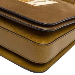 Pre Owned Tom Ford Green Suede and Leather Medium Natalia Shoulder Bag