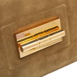 Pre Owned Tom Ford Green Suede and Leather Medium Natalia Shoulder Bag