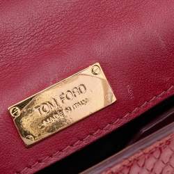 Pre Owned Tom Ford Red Python Mini Natalia Crossbody Bag