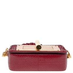 Pre Owned Tom Ford Red Python Mini Natalia Crossbody Bag
