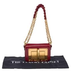 Pre Owned Tom Ford Red Python Mini Natalia Crossbody Bag