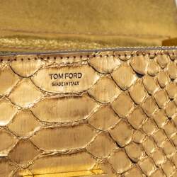 Tom Ford Gold Python Leather Natalia Wallet On Chain