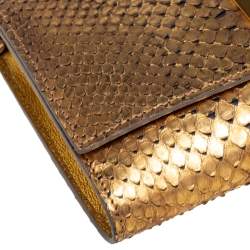 Tom Ford Gold Python Leather Natalia Wallet On Chain