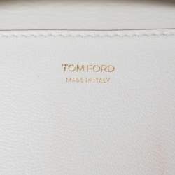 Tom Ford White Leather Large Natalia Shoulder Bag