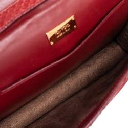 Pre Owned Tom Ford Dark Red Python Front Zip Shoulder Bag