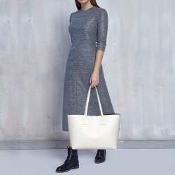Pre Owned Tom Ford White Leather Small T Tote