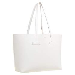 Pre Owned Tom Ford White Leather Small T Tote