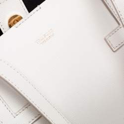Pre Owned Tom Ford White Leather Small T Tote