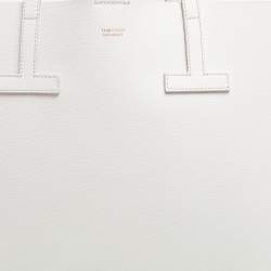 Pre Owned Tom Ford White Leather Small T Tote